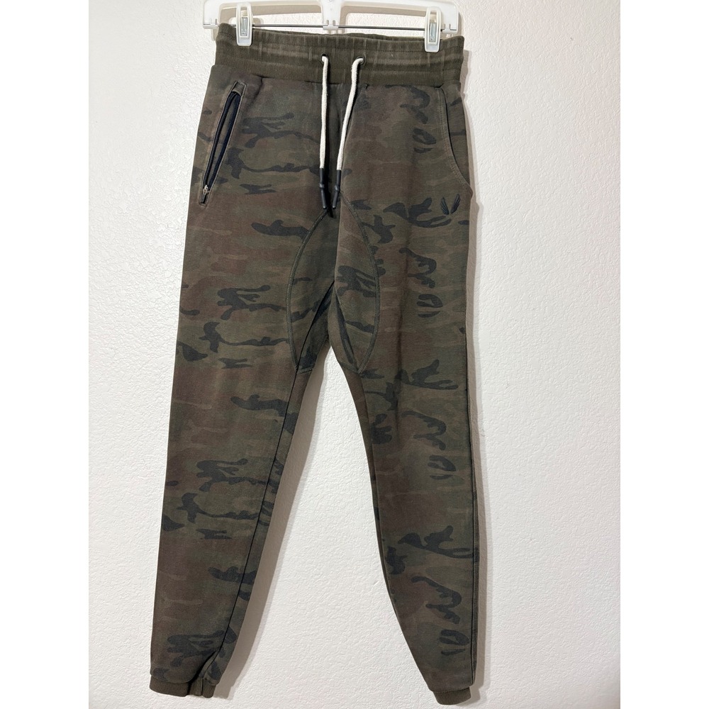 ASRV Technical Sportswear Camo Joggers Mens XS Green Camouflage Sweatpants